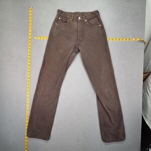 Vintage Levis 501 Jeans Mens Brown Straight Button Fly USA 90s Fits 24x30